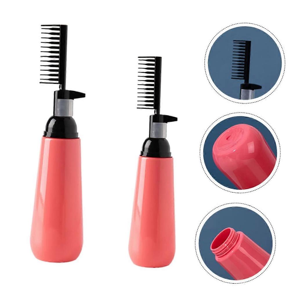 2pcs Hair Dye Applicator Bottle with Comb for Precise Even Color Root Touch Up At Home or Salon