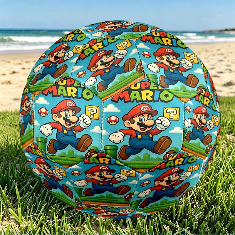 Super Mario Print Size 5 Soccer Ball, PU Wear Resistant Football for Match Training and Daily Practice, Birthday Gift for Soccer Fans