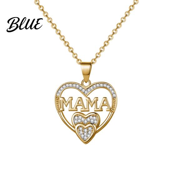 Heart Pendant with Rhinestones Mothers Day Gift Necklace Rhinestone Heart-Shaped