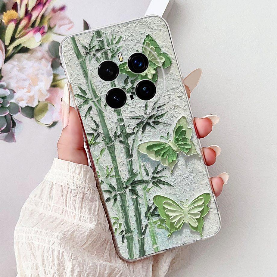 For Honor Magic 7 Pro Phone Case Magic7 Magic 6 Lite 5 Lite Back Cover Girly Fashion Flower Butterfly Paintong Soft TPU Bumper