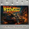 2D Time Machine DeLorean Backdrop, "Back to the Future" Themed Outdoor Banner