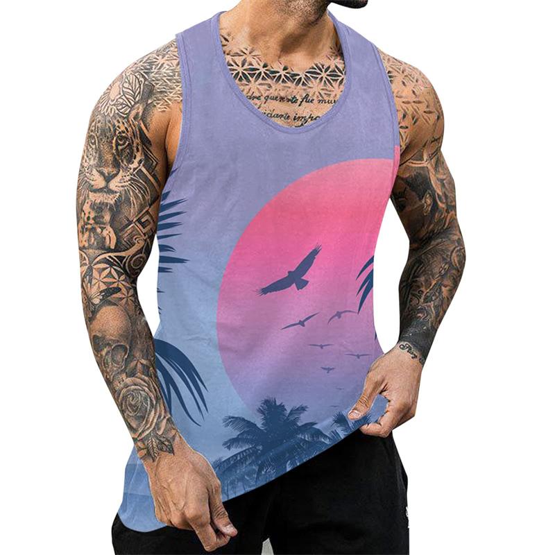Tropical Palm Tree 3D Print Tank Top Men Women Tank