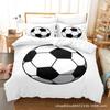 3D Football Series Bedding Set Sports Quilt Cover and Pillow Case 2/3 Pieces Suitable for Home Decoration of Boys' Football Fans' Rooms