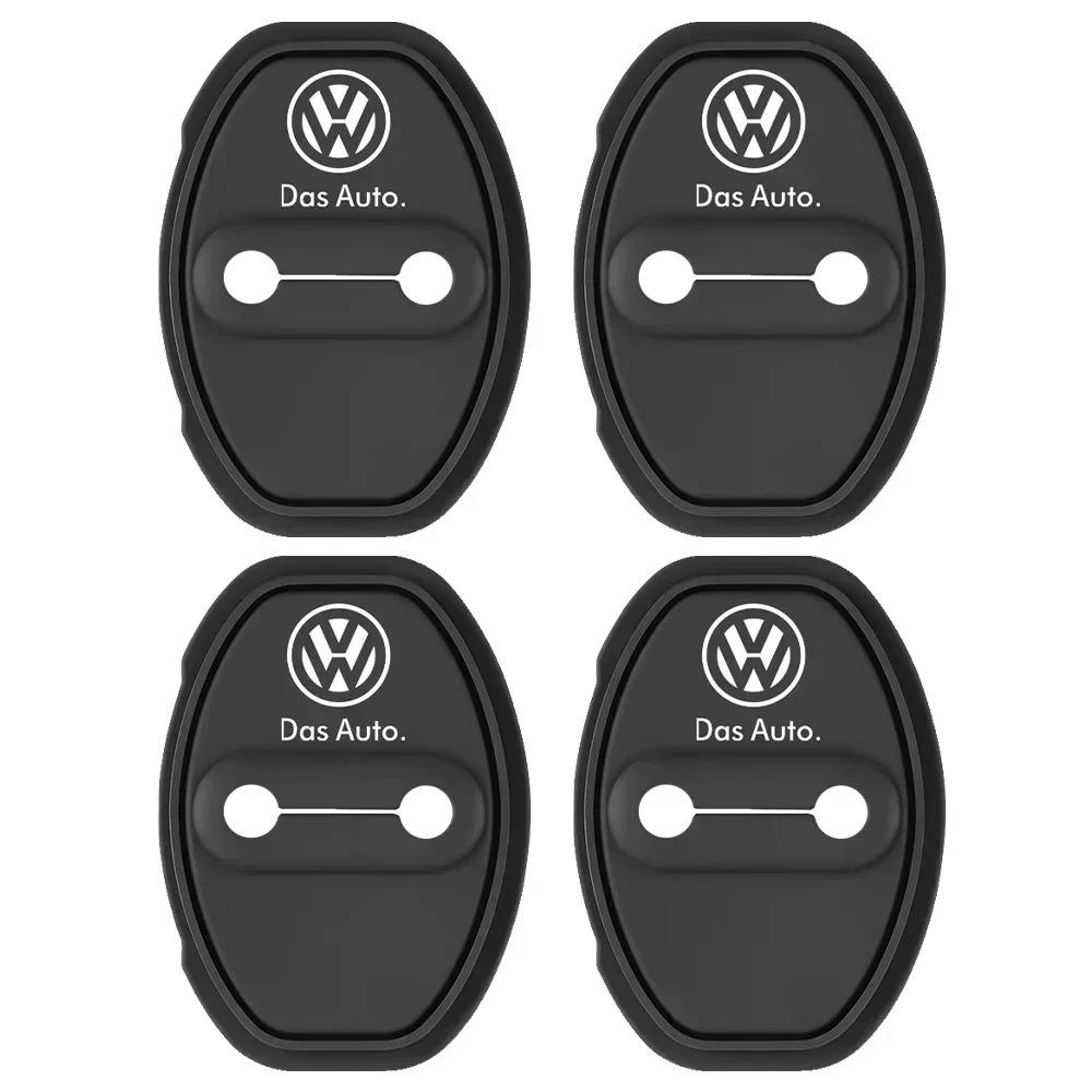 2/4Pcs Silicone Car Door Lock Cover Protective Decoration Case For Volkswagen Golf 4 Passat B8 B5 VW Sharan Polo 6R Tiguan Rline