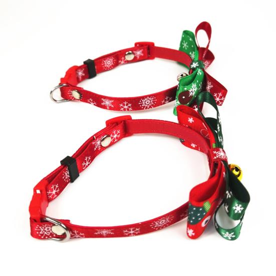 Christmas Cat Dog Collar Bow Tie Gift Adjustable Bell Neck Strap Pet Supplies
