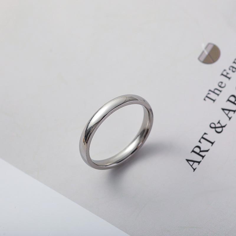 Klassischer polierter Edelstahl-Unisex-Ring, schlichtes Design, Standard US-Größe