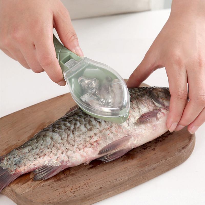 Fish Skin Brush Fast Remove Fish Scale Scraper Planer Tool Fish Scaler Fishing Knife Cleaning Tools Kitchen Cooking Accessories