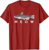 T-shirt Graphique Poisson-chat Miaou Jeu de Mots Drôle Pêcheur Amoureux Cadeau T-shirt