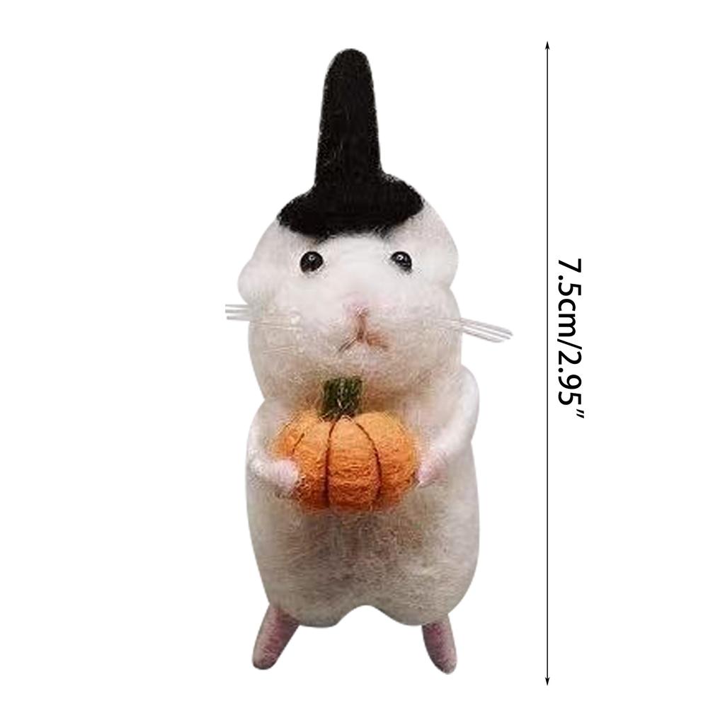 Felt Cute Animals Ornament Handmade Christmas Halloween Mouse Crutch/Cake/Hat/Pumpkins for Home Festive Decorations