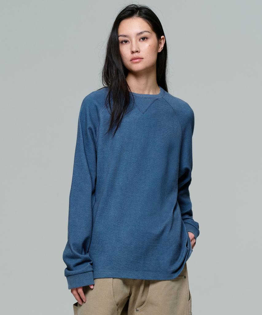 ERA Unisex Garment Dyed Raglan Ls T - Faded Blue