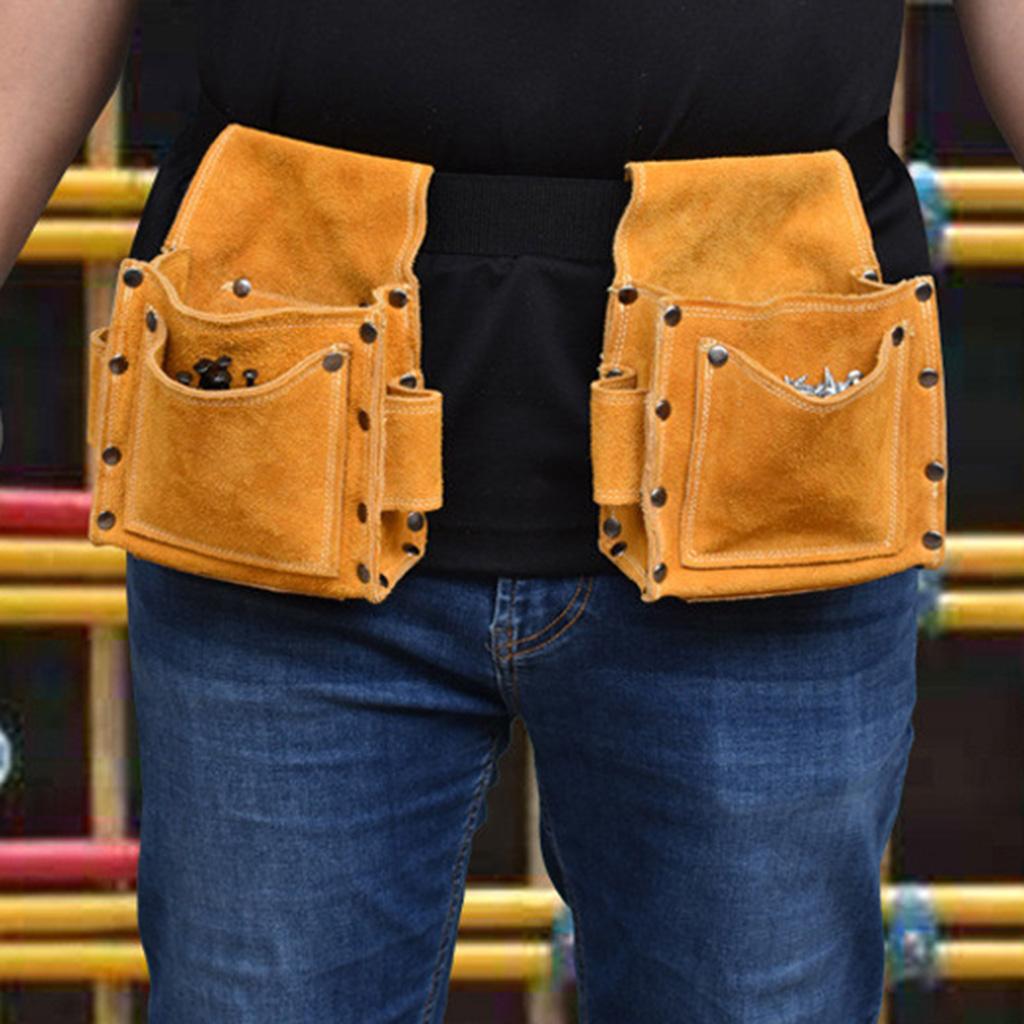 High Quality Cowhide Wearable Waist Pack Electric Waist Tool Belt Bag Screwdriver Kit Repair Tool Bags