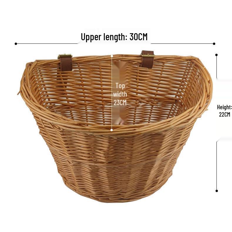 Rattan Bicycle Basket for Mountain Bikes and Pets – Multipurpose Cycling Accessory