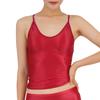 Womens Glossy Stretchy Camisole Scoop Neck Sleeveless Sling Crop Top Vest