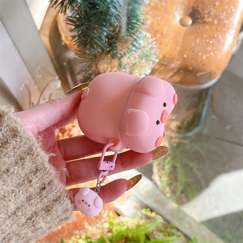 Cute Lying Little Pig Is Suitable for AirPods Pro 1st Generation Protective Cover, 1st Generation Pro 1 Apple Bluetooth Earphone Case for Women