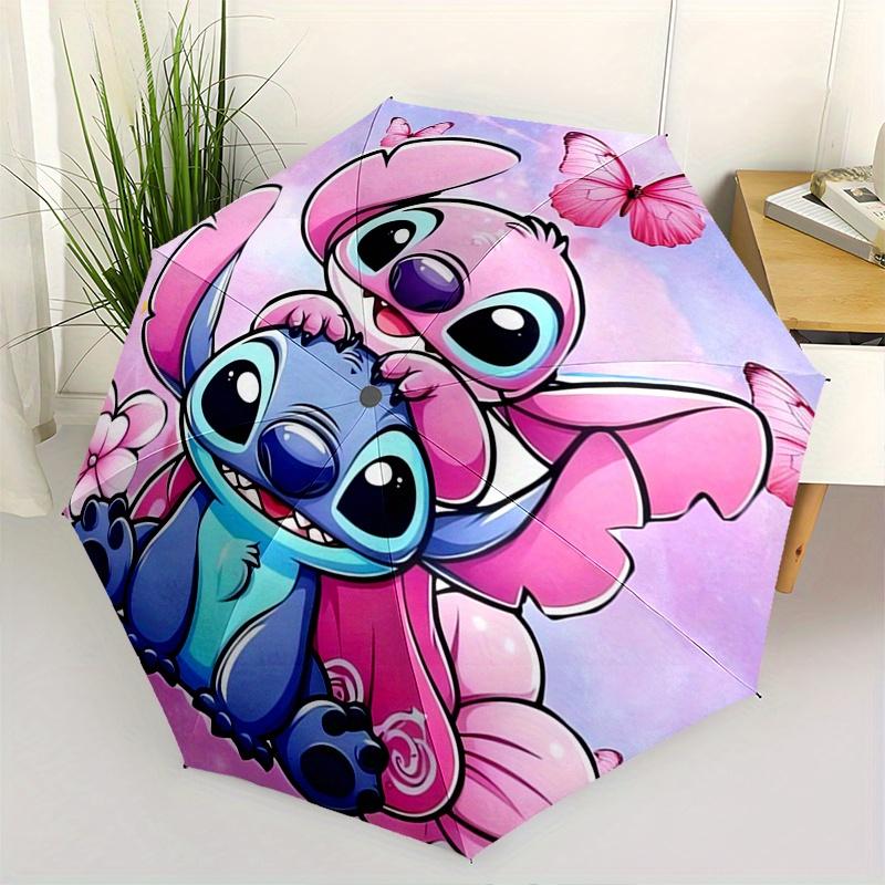 

Stitch,Butterflies Automatic Folding Umbrella Simple 8 Rib Design, Bright Cartoon Pattern, Durable Iron Frame, Suitable For Travel, Outdoo