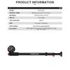 Bicycle Pump With Gauge High-pressure Portable Hand Tire Air Inflator Bike Air Shock Pump For Fork Schrader Presta Valve AV FV