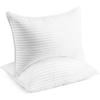 Perne de pat Beckham Hotel Collection pentru dormit - Mărime Queen, Set de 2 - Răcoroase, Perna de lux cu gel pentru persoanele care dorm pe spate, pe stomac sau pe lateral
