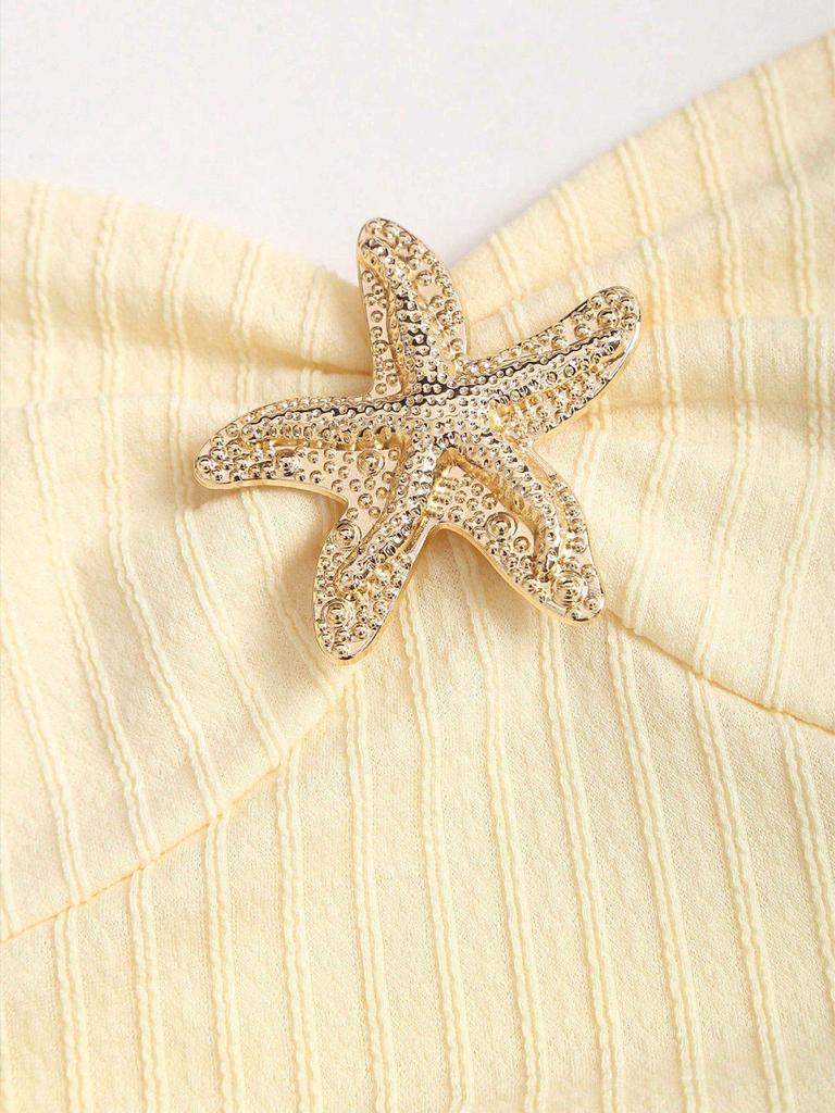 Women's Elegant Textured Spaghetti Strap Ruffle Mini Dress