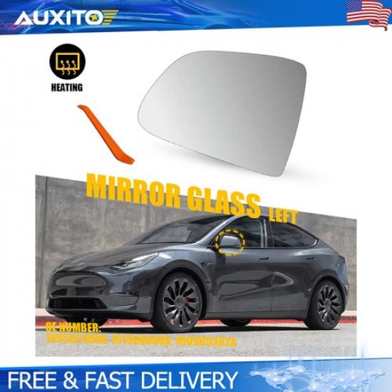 Fit Tesla Model Y -25 Left Heated Mirror Glass with Backing Plate 149562400A