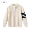 Unisex Youth TB Half-Zip Cashmere Sweater with Classic Four-Bar Design