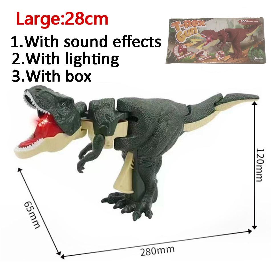 The Toy Dinosaurs Gun Decompression Roaring Swing Zazaza Dinosaur Toys for Boys Fidget Playthings Creative Telescopic Gifts for Kids