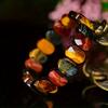 Natural Multi-colored Tiger's Eye Bamboo Knot Bracelet, a Birthstone and Symbol of Wealth.