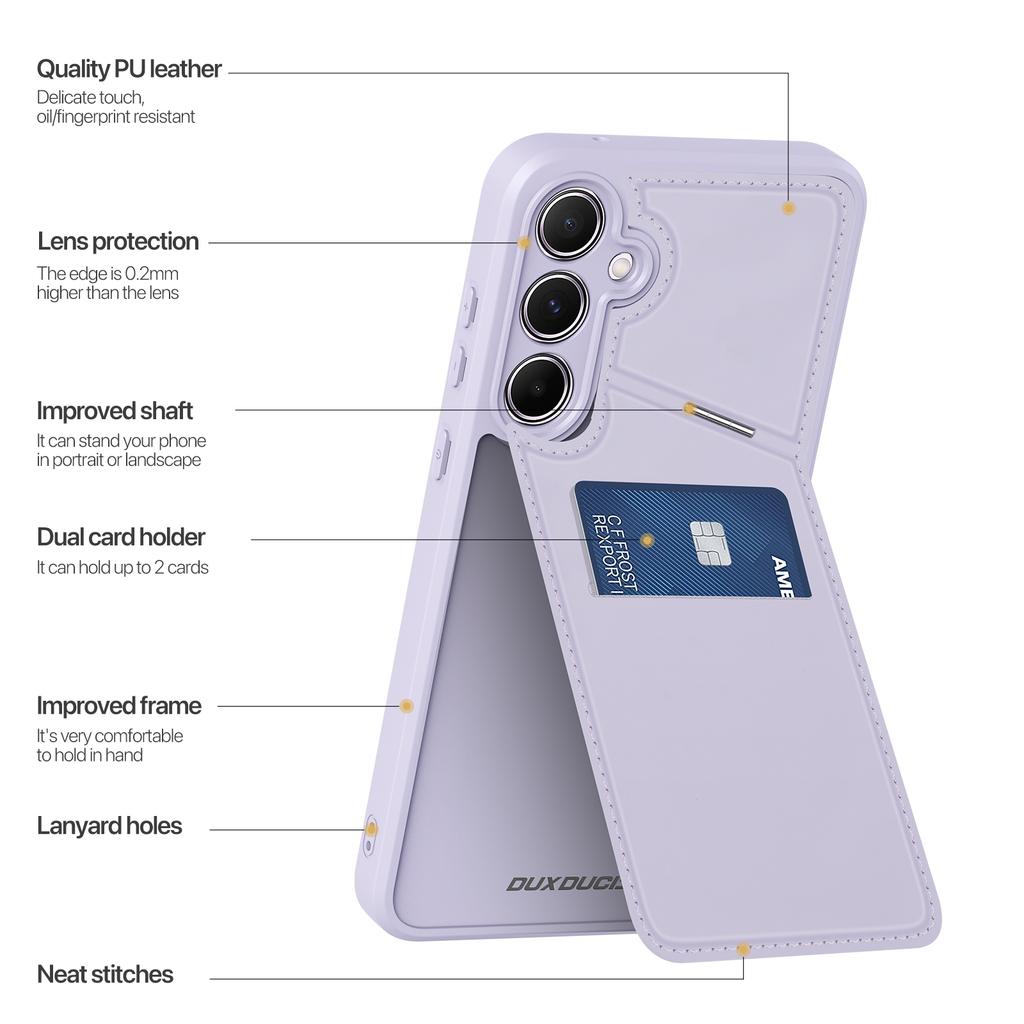 DUX DUCIS Rafi II Series for Samsung Galaxy A35 5G Case RFID Blocking Card Slot PU+TPU Phone Cover