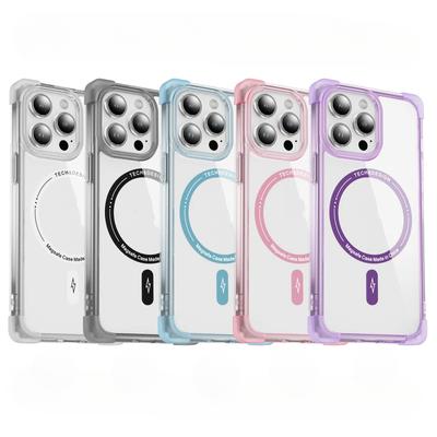 Airbag Shockproof Transparent Magnetic Phone Case for iPhone 15 Pro Max 14 Plus 13 12 11Pro Max Magsafe Protection Cover