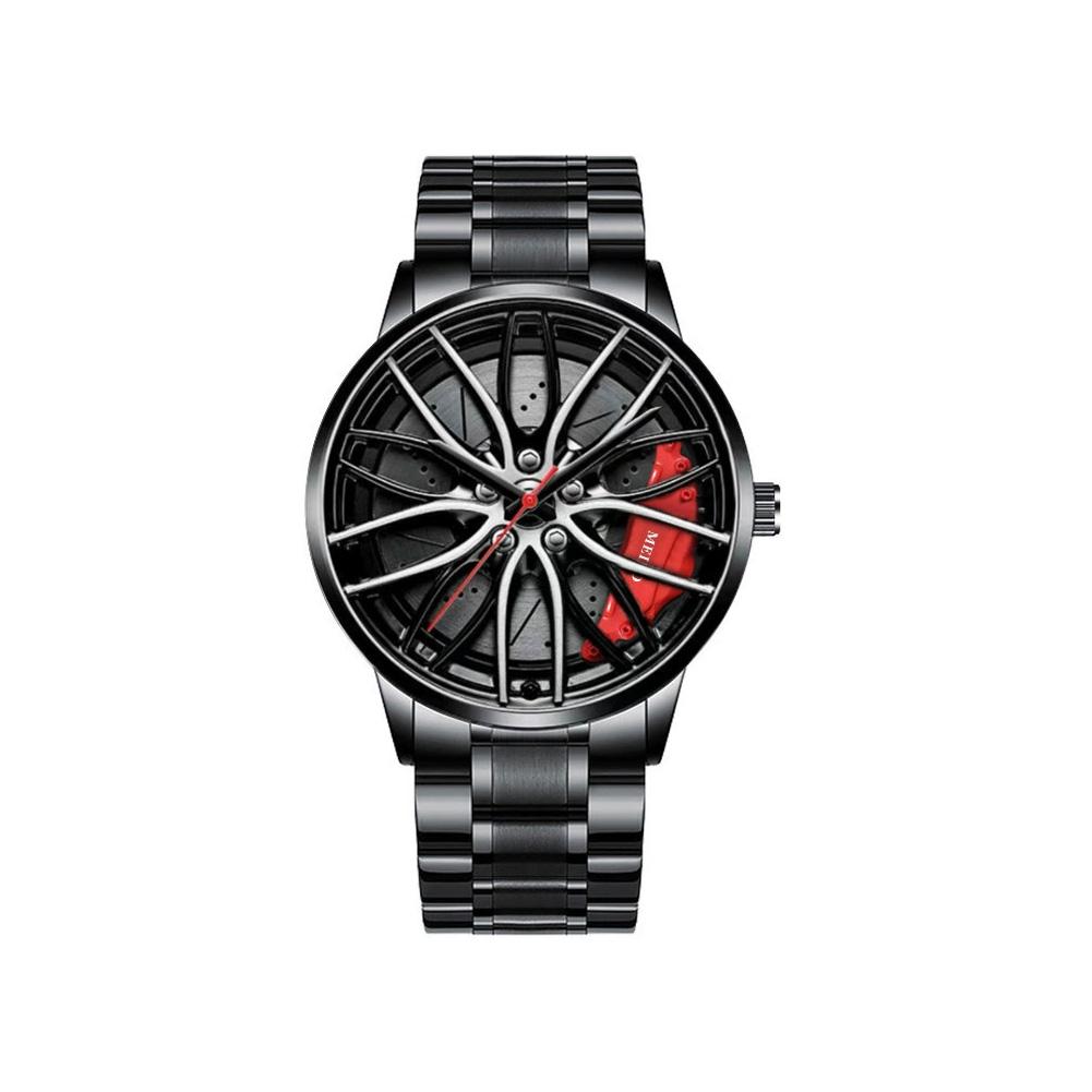 Men's Car Wheel Rim Hub Design Quartz Watch Alloy Sports Wrist Watch Fashion Timepiece For Men