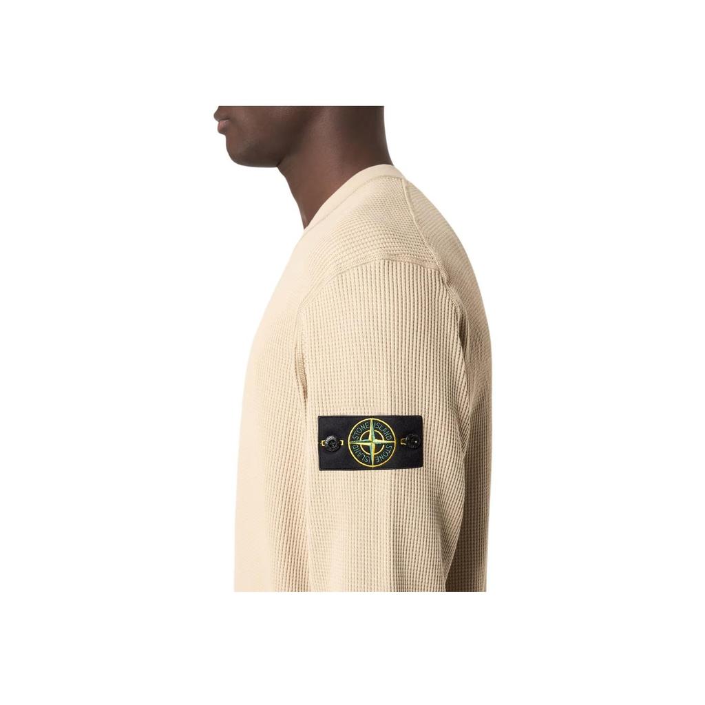 Stone Island Solid Color Long Sleeve Crew Neck Sweatshirt Men sweatshirt Beige K1S156100008S0044-V009A