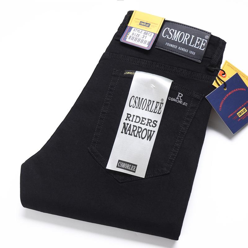 Little red horse Jeans Heren Recht Los Elastisch Slank Lente- en Herfstmodellen Nostalgie Lange Broek Heren Tijbroek 36