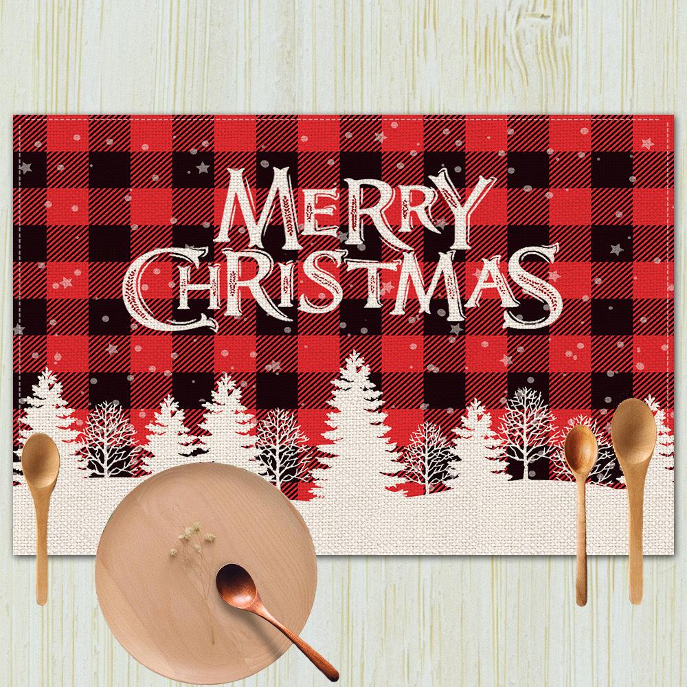 Christmas Table Mats Holiday Dining Placemats for Xmas Table Decor Snowflake Table Runner Waterproof Festive Accessories