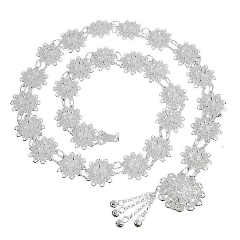 Bell Ethnic Style Belt Silver Dance Dress Belt Chains Traditional Gold Belt  Party Decoration