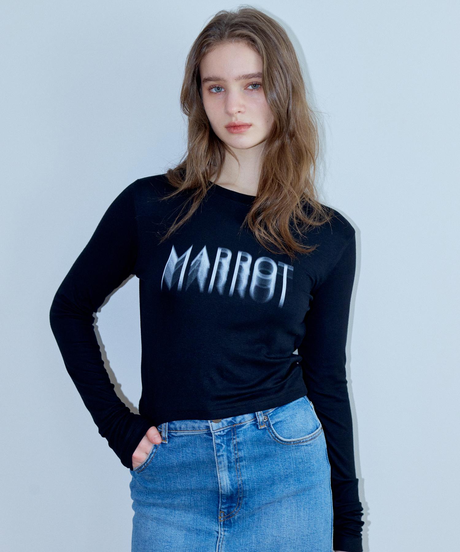 Marot Shadow Spray Print T-Shirt_Black Black