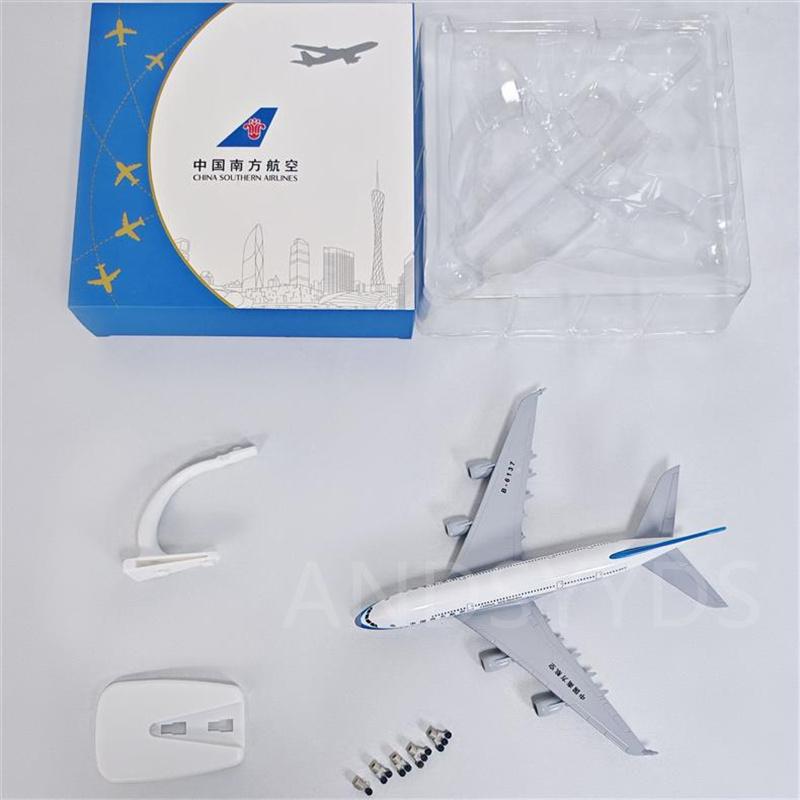 A380 China Southern Airlines 20cm 1/400 Scale Metal Alloy Aircraft Model Miniature Airplanes Model With Plane Wheels and Stand