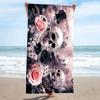 Floral Skull Art Print Beach Towel, Large Soft Quick Dry Towel for Beach Camping Swimming