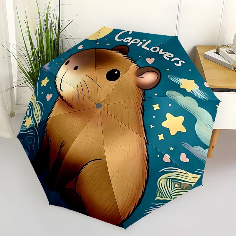 

Capybara Themed Travel Umbrella-8 Ribs Automatic Opening and Closing, Portable Folding Design, Compact and Stylish Umbrella Suitable for Out