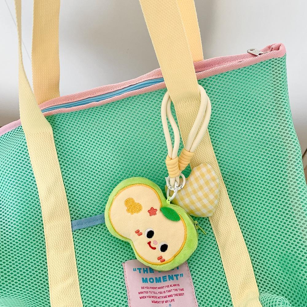 Cute Multifunction Headset Bag Apple Doll Pendant Protective Cover Lanyard Earphone Bag Hanging Ornament Coin Purse