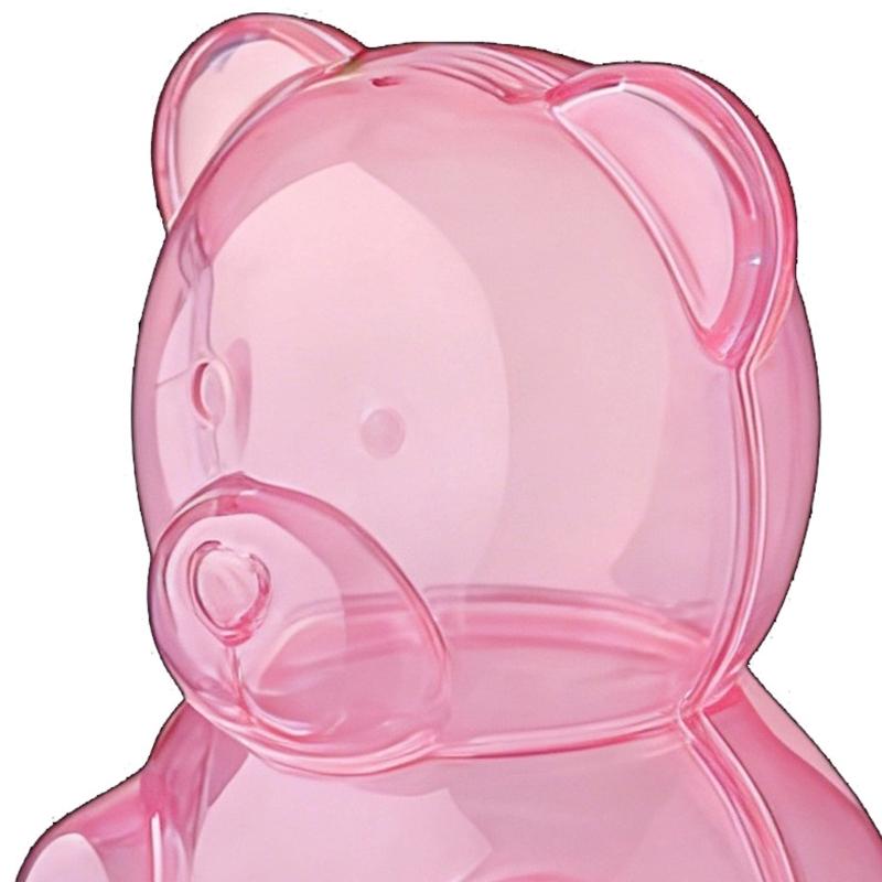 Transparent ABS Candy Bear Jar With Lid For Food Storage And Home Decoration Gummy Storage Container