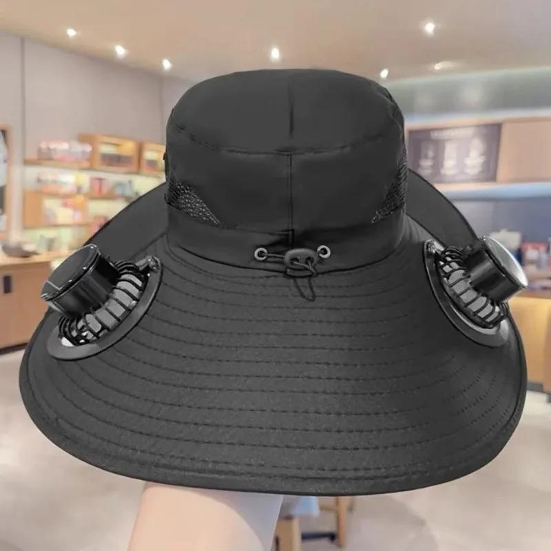 Solar Powered Sun Hat Cooling Fan UV Protection Outdoor Hiking Fishing Camping Summer Travel Bucket Hat Sun Protection Hat