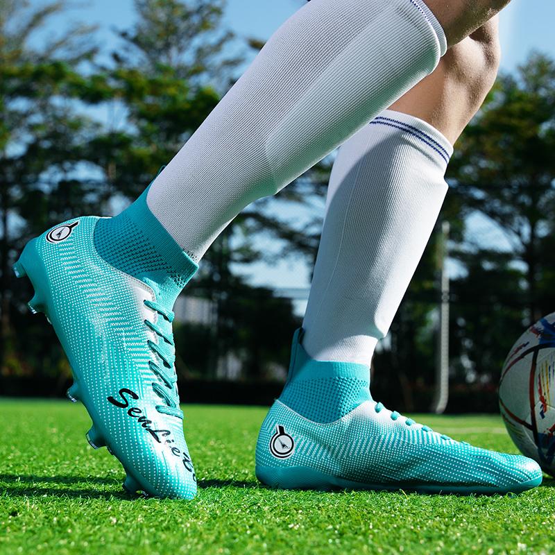 Men's High-top Football Shoes Colorful Outdoor Long-spike Sports Football Boots Large Size Youth Sports Kids Football Boots
