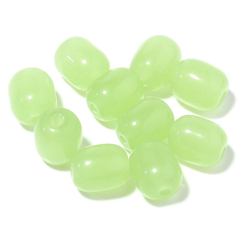 

30pcs 10x8mm Barrel Shape Glass Beads Glossy Solid Color Oval Loose Spacer Beads For Jewelry Making DIY Necklace Bracelets Decor светло-зеленый