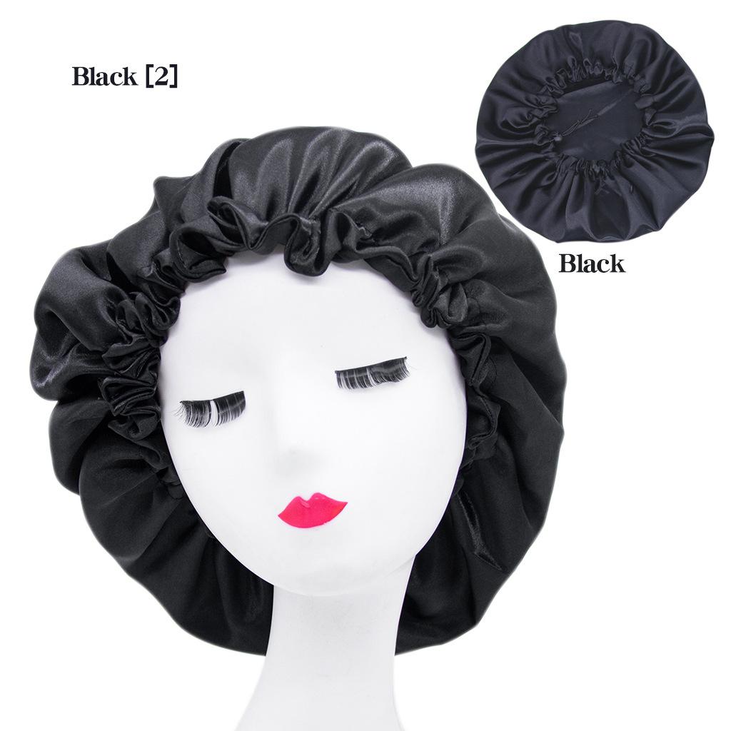 Shower Cap Ladies Fashion Simple Solid Color Elastic Hair Care Cap Button Elastic Wash Cap