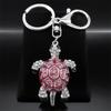 Exquisite Colorful Crystal Turtle Key Ring Holder for Women Men Alloy Rhinestone Animal Keychain Charm Jewelry Gifts K5205S03