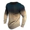 T-shirt da uomo a maniche lunghe con scollo rotondo, a righe, stampate digitalmente, alla moda, stile di strada