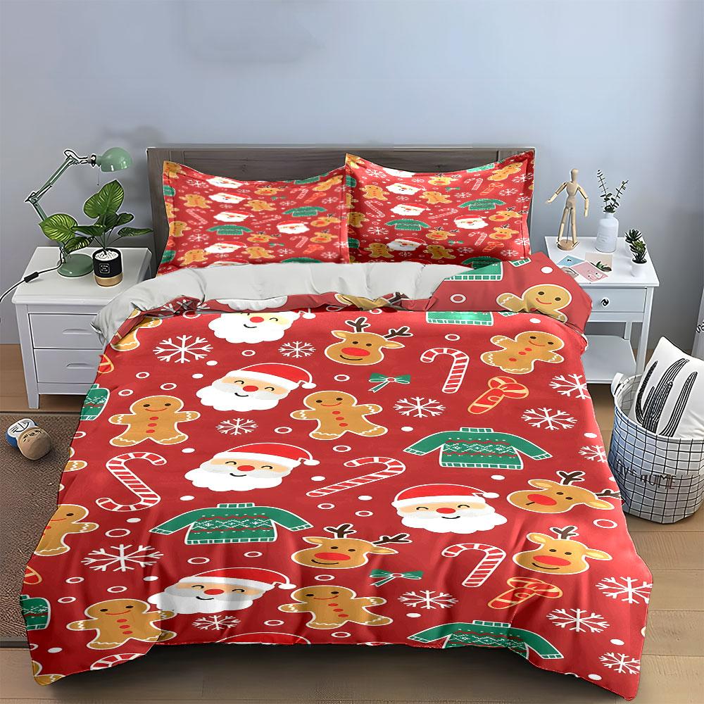 Festive Holiday Dreams Bedding Sets Duvet Cover Sets Duvet Covers Pillowcases(1*Duvet Cover 2*Pillowcases Without Duvet Insert)
