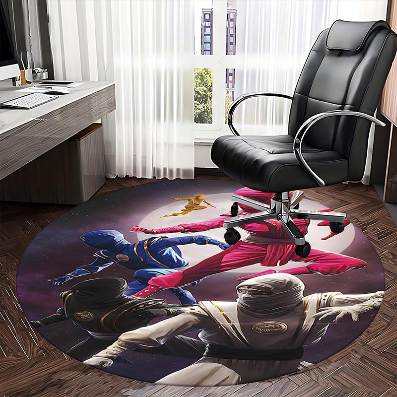Power Rangers Ninja Steel Chair Mat Round Carpet for Home Decor, Office Use, Living Room, Bedroom, Gift Idea0279b