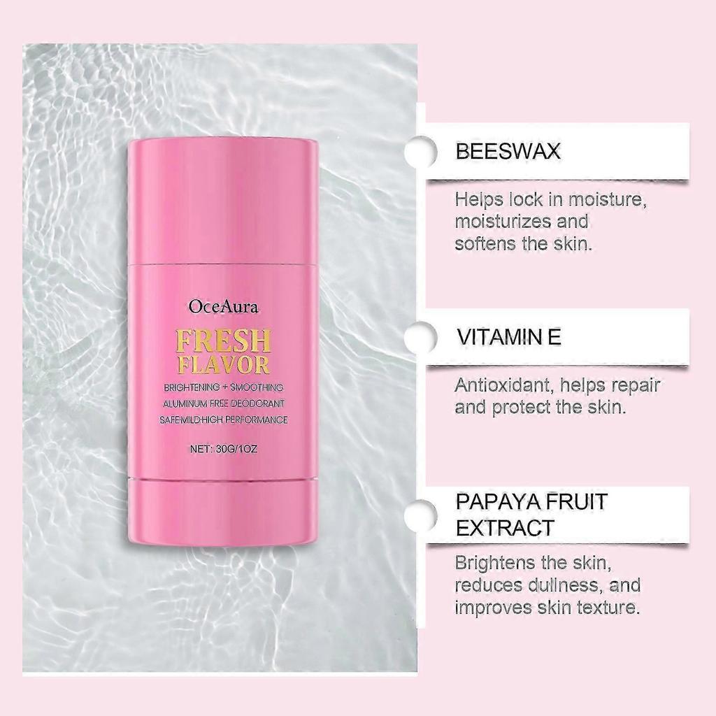 Aluminum Free Deodorant, 30g Fresh Flavor Skin Brightening And Smoothing Deodorant, Deep Cleansing Stick For Underarm