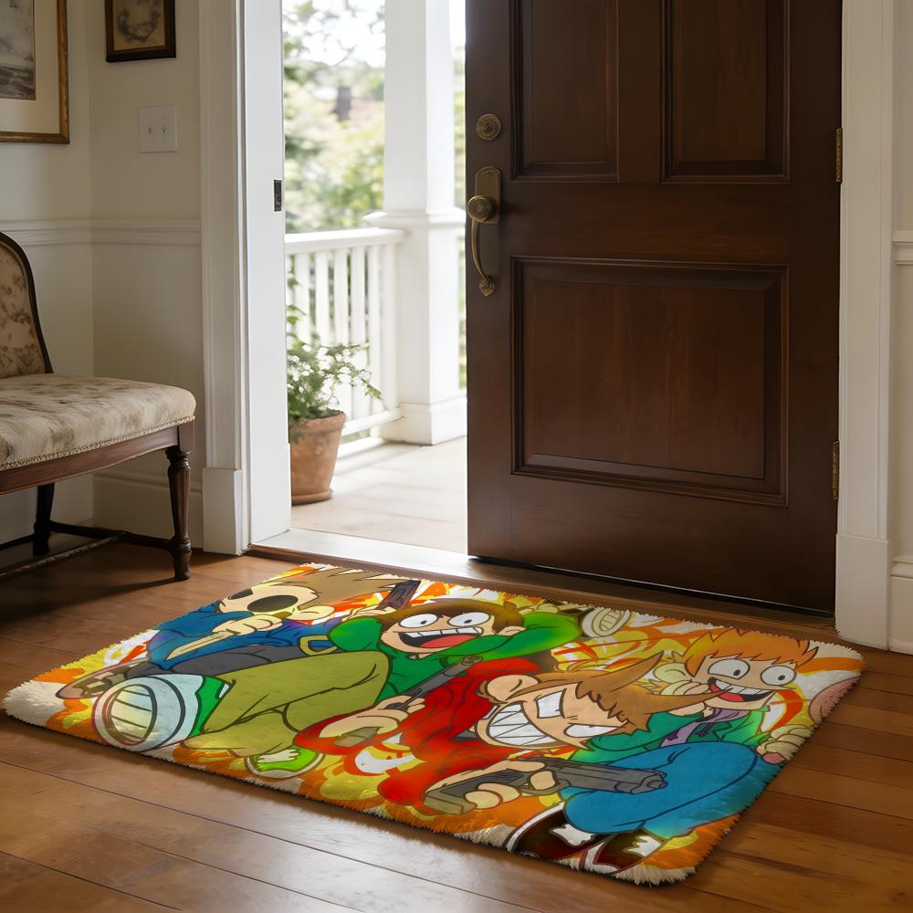 Cute Cartoon Kawaii EEddsworlds Floor Mat Soft Flannel Absorbent Mat Non-Slip Rug Home Bedroom Bathroom