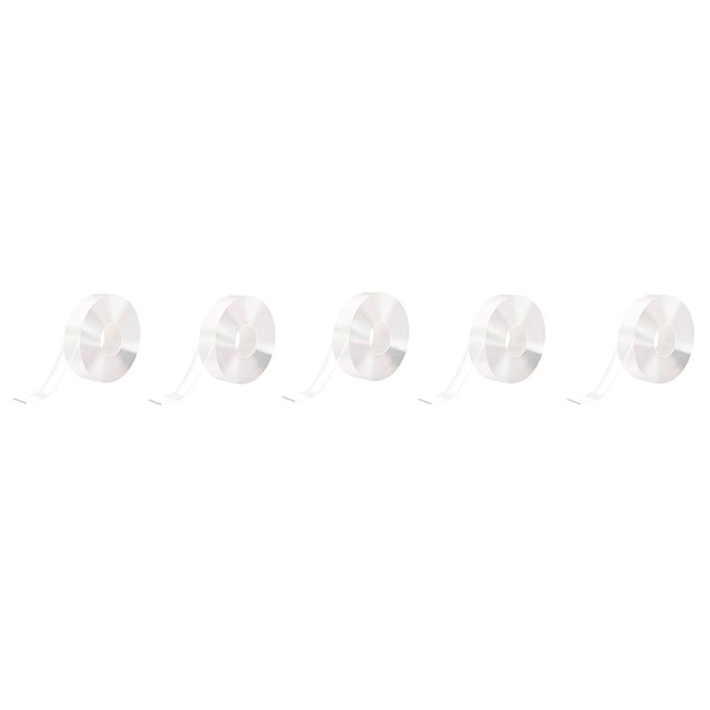 LJL 5PCS 5M Nano Tape Super Strong Double-Sided Adhesive Tape Transparent Reusable Waterproof Tapes Heat Resistance